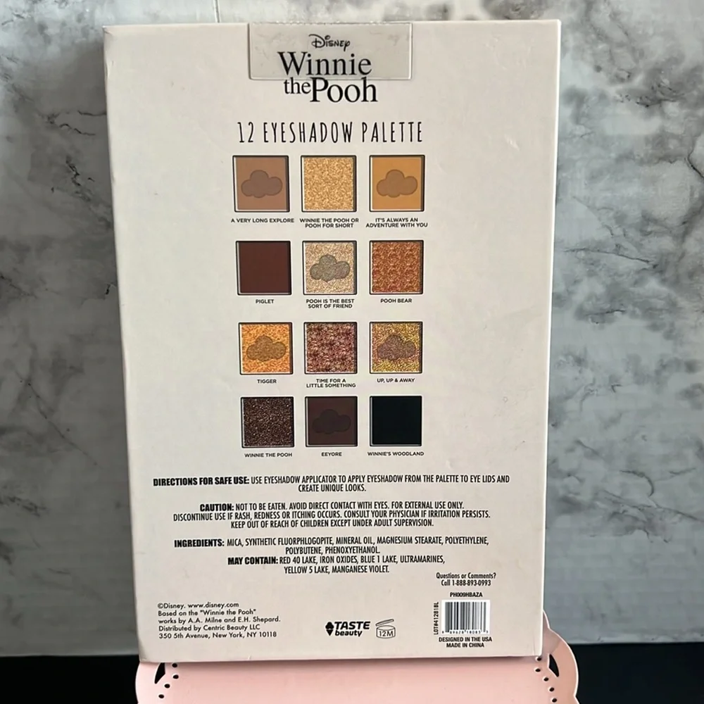NWOT Disney Winnie the Pooh 12 Eyeshadow Palette by‎ Taste Beauty 0.81 oz.